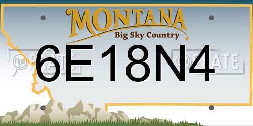 6E18N4 Montana License Plate