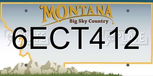 6ECT412 Montana License Plate