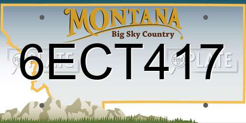 6ECT417 Montana License Plate