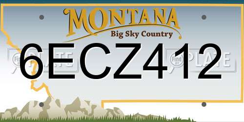 6ECZ412 Montana License Plate