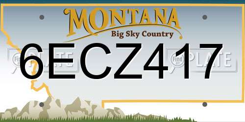 6ECZ417 Montana License Plate