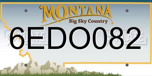 6EDO082 Montana License Plate