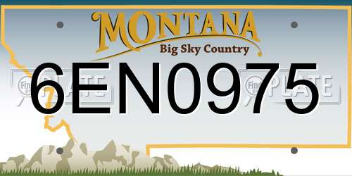 6EN0975 Montana License Plate