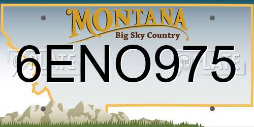 6ENO975 Montana License Plate