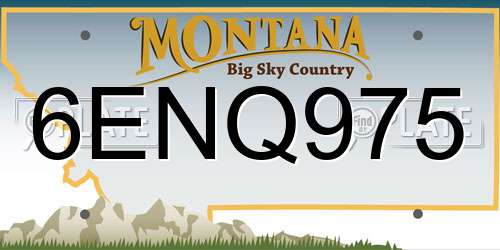 6ENQ975 Montana License Plate