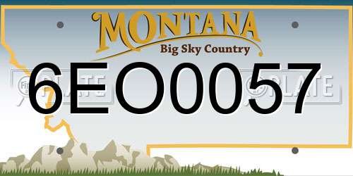 6EO0057 Montana License Plate