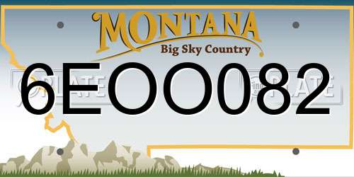 6EOO082 Montana License Plate