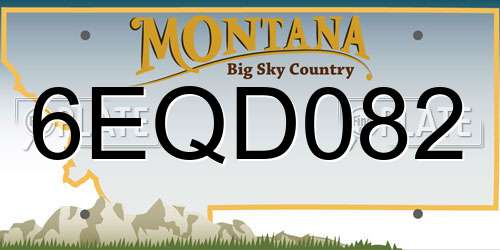 6EQD082 Montana License Plate