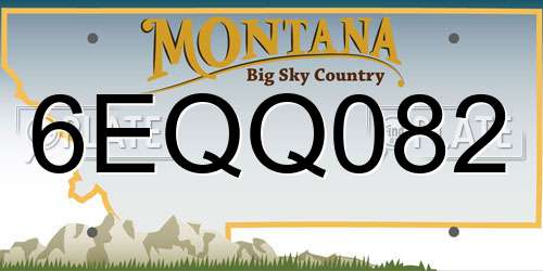 6EQQ082 Montana License Plate