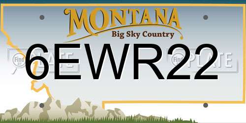 6EWR22 Montana License Plate