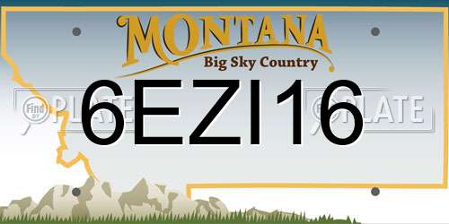 6EZI16 Montana License Plate