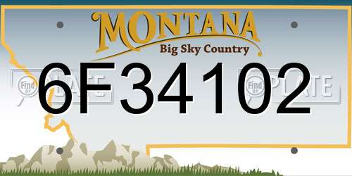 6F34102 Montana License Plate