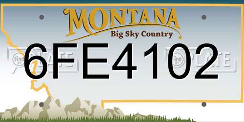 6FE4102 Montana License Plate