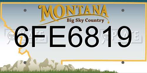 6FE6819 Montana License Plate