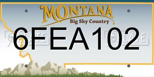 6FEA102 Montana License Plate