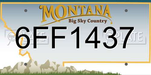 6FF1437 Montana License Plate