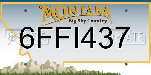 6FFI437 Montana License Plate
