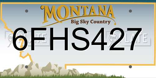 6FHS427 Montana License Plate