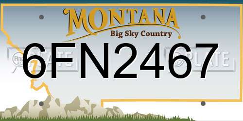 6FN2467 Montana License Plate