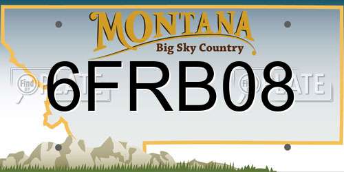 6FRB08 Montana License Plate