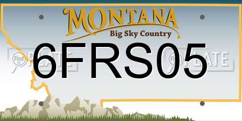 6FRS05 Montana License Plate