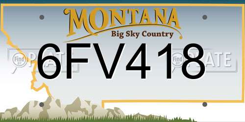 6FV418 Montana License Plate