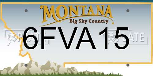 6FVA15 Montana License Plate