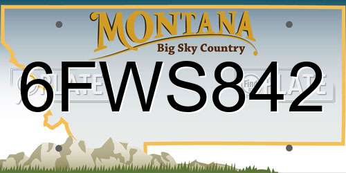 6FWS842 Montana License Plate
