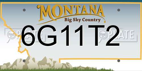 6G11T2 Montana License Plate