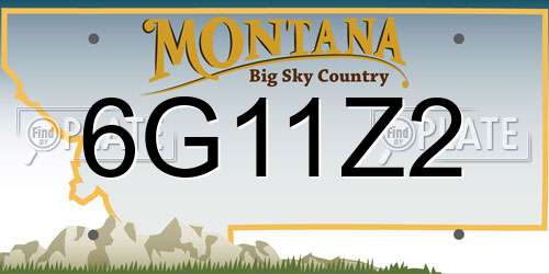 6G11Z2 Montana License Plate