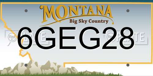 6GEG28 Montana License Plate