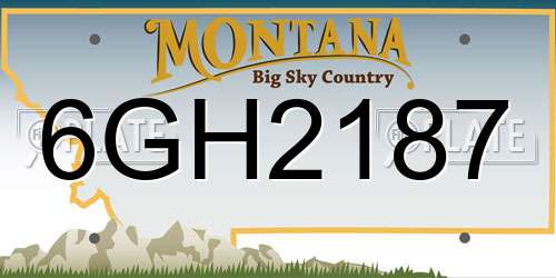 6GH2187 Montana License Plate