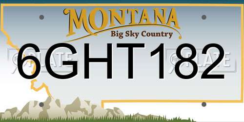 6GHT182 Montana License Plate