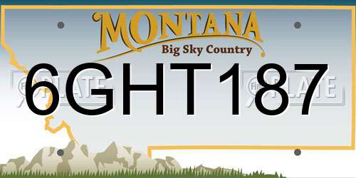 6GHT187 Montana License Plate