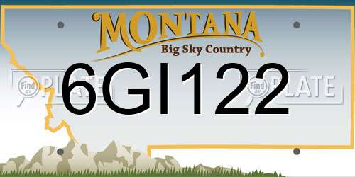 6GI122 Montana License Plate