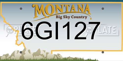 6GI127 Montana License Plate