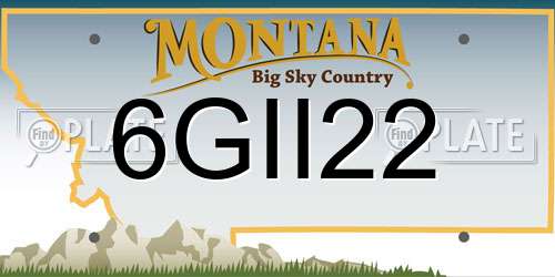6GII22 Montana License Plate