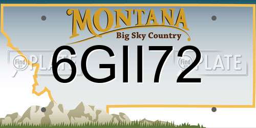 6GII72 Montana License Plate