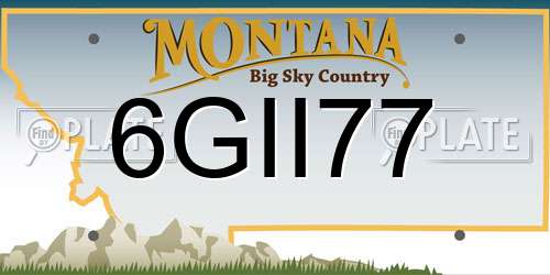 6GII77 Montana License Plate