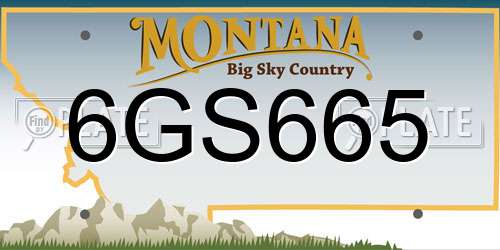 6GS665 Montana License Plate
