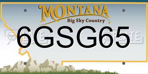 6GSG65 Montana License Plate