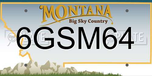 6GSM64 Montana License Plate