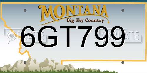 6GT799 Montana License Plate