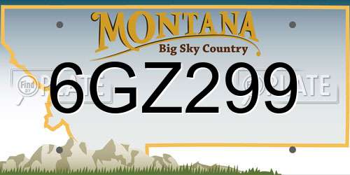 6GZ299 Montana License Plate