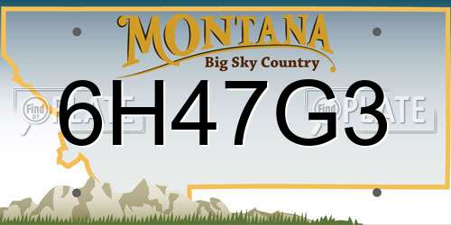 6H47G3 Montana License Plate