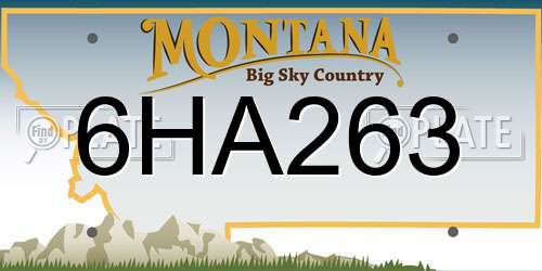 6HA263 Montana License Plate
