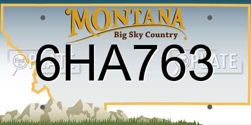 6HA763 Montana License Plate