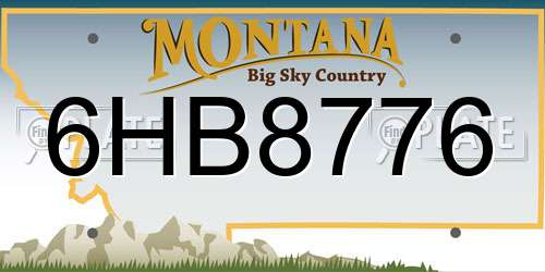 6HB8776 Montana License Plate
