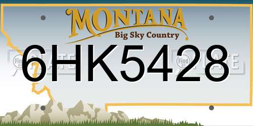 6HK5428 Montana License Plate