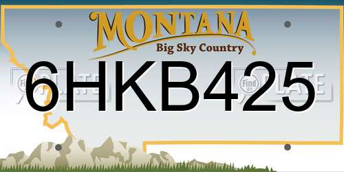 6HKB425 Montana License Plate
